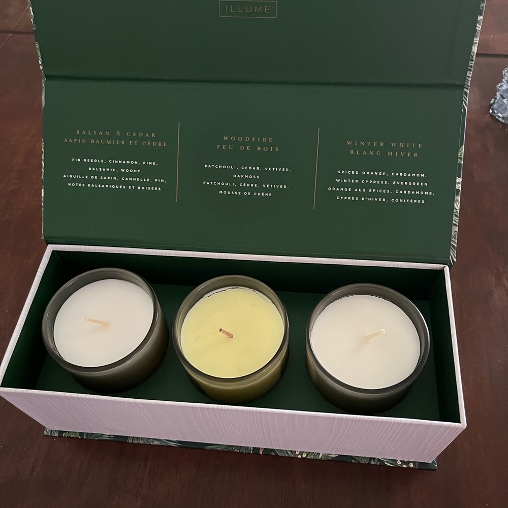 Three-Piece Scented Candle Gift Set - Deep Green Packaging